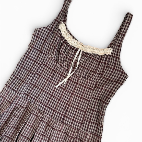 Passport Dresses & Skirts - Passport Women’s Mini Milkmaid Peasant Gingham Cottagecore Dress Size XL